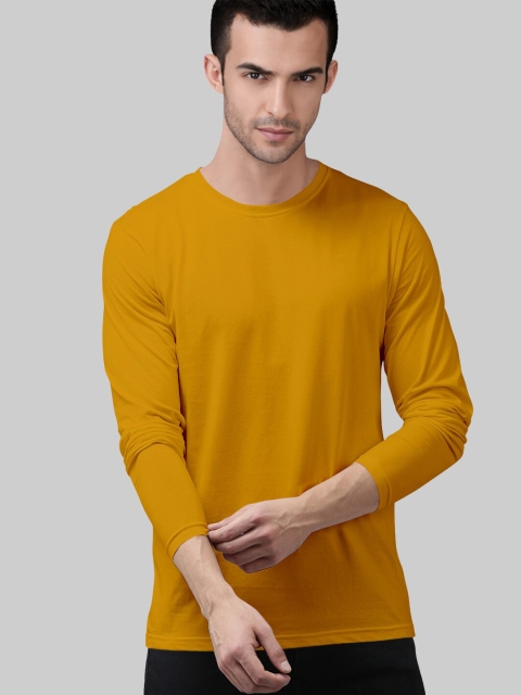 

Pootlu Men Yellow Raw Edge T-shirt