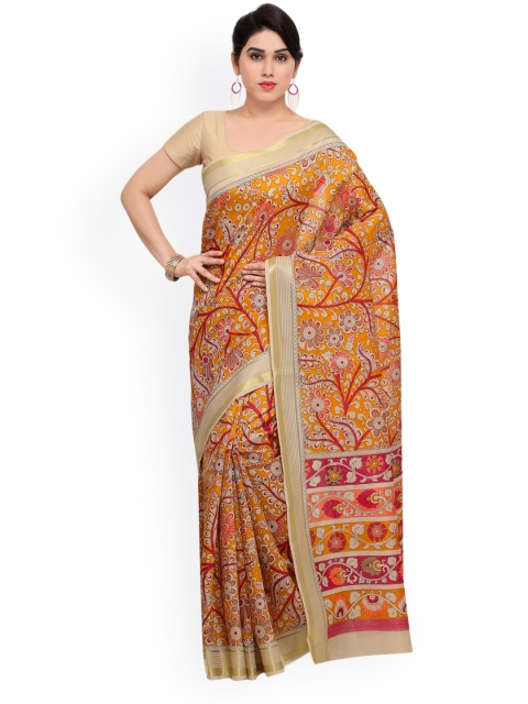 

Saree mall Mustard Printed Art Silk Saree