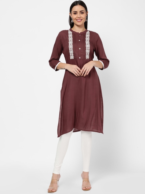 

R&B Women Blue Embroidered Thread Work Kurta