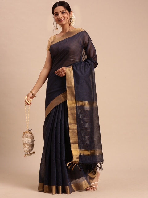 

Ramraj Zari Saree, Navy blue