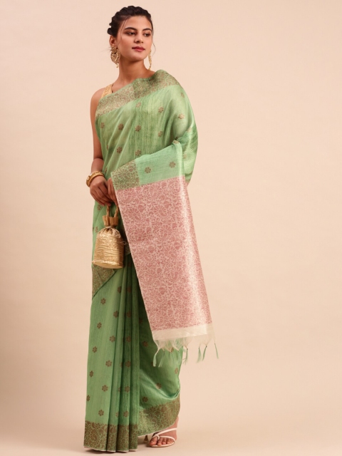 

Ramraj Woven Design Tussar Saree, Green