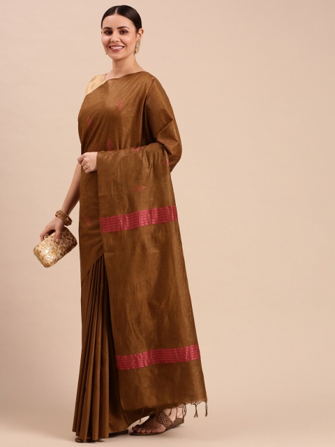 

Ramraj Woven Design Tussar Saree, Brown