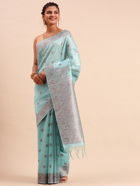 

Ramraj Woven Design Tussar Saree, Blue