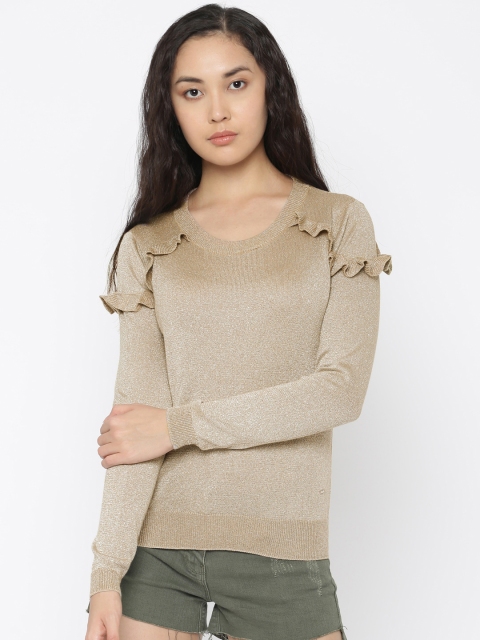 

ONLY Women Beige Solid Pullover