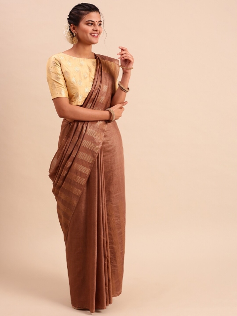 

Ramraj Woven Design Tussar Saree, Brown