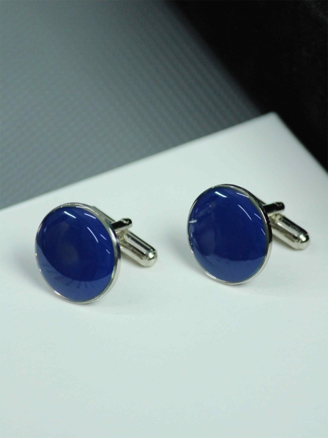 

Tossido Men Blue & Silver-Toned Cufflink
