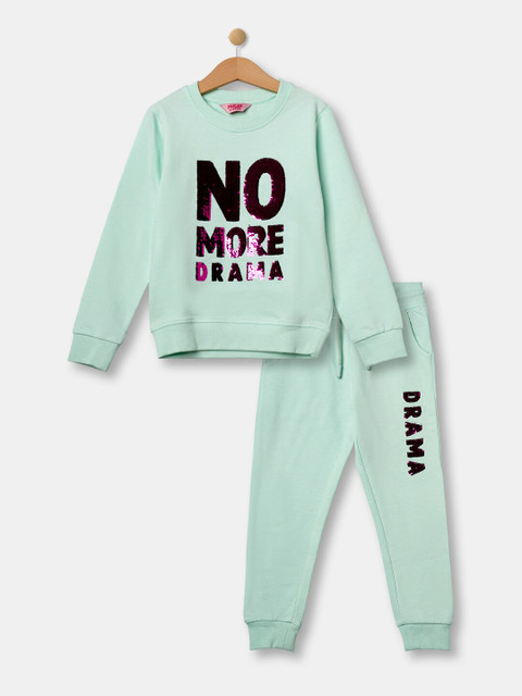

R&B Girls Printed Sweatshirt, Green