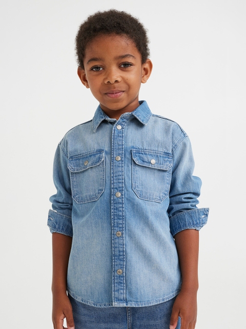 

H&M Boys Relaxed Fit Denim Shirt, Blue