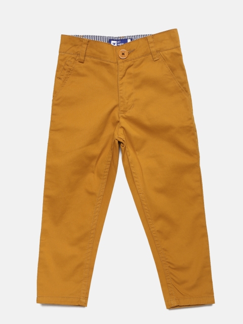 

612 league Boys Tan Brown Regular Fit Solid Chinos