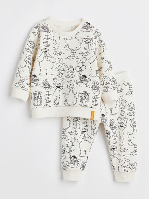 

H&M Girls 2-Piece Sweatshirt Set, White