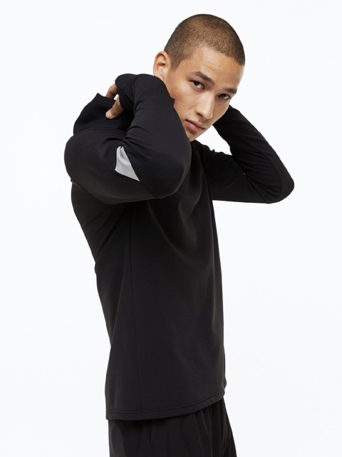 

H&M Men Regular Fit Running Hoodie, Black