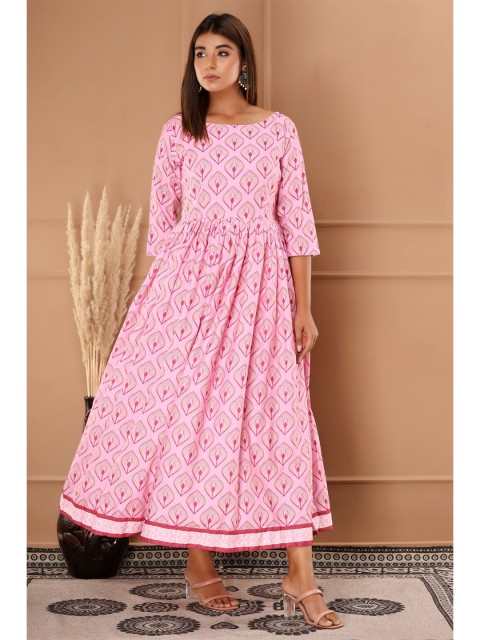 

SVARCHI Women A-Line Maxi Dress, Pink