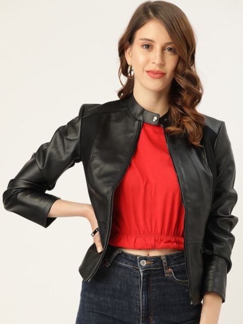 

Leather Retail Women Outdoor Biker Jacket, Black
