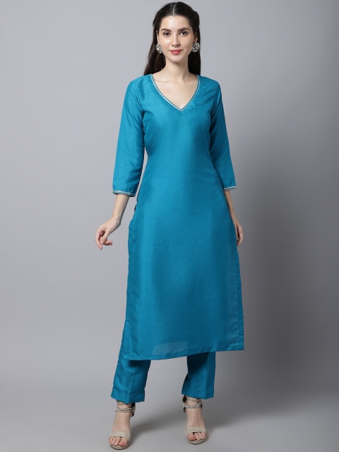 

anokherang Women Blue Kurta with Trousers