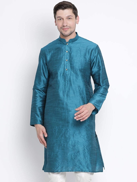 

ROYAL KURTA Men Summer Sheers Kurta, Turquoise blue