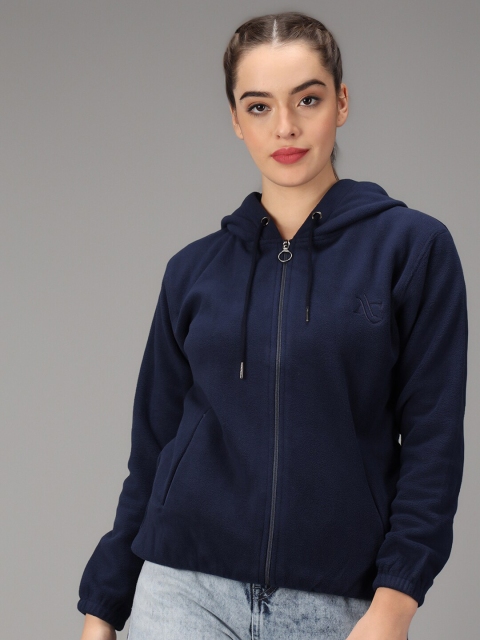 

ANTI CULTURE Women Solid Sweatshirt, Navy blue