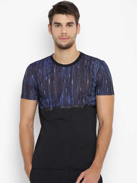 

ADIDAS NEO Men Black & Blue CS All Over Graphic T Printed Round Neck T-shirt