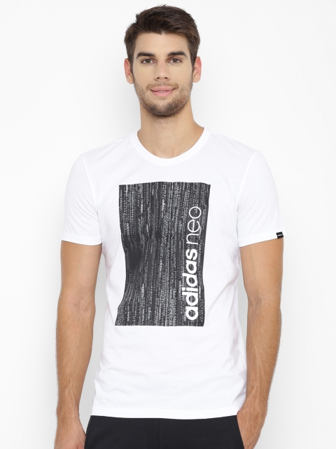 

ADIDAS NEO Men White CS Graphic Printed Round Neck T-shirt