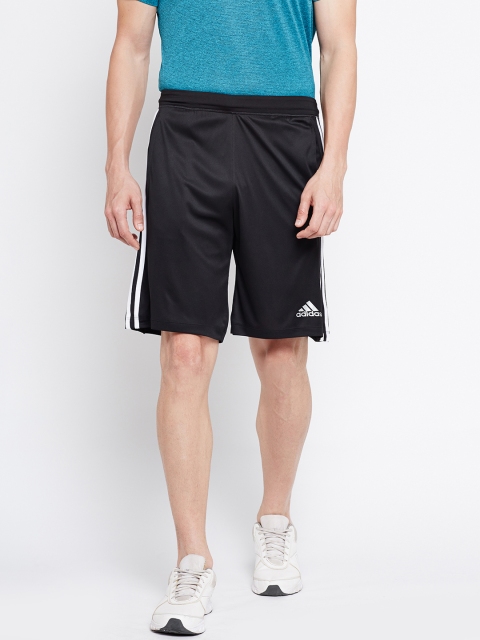 

ADIDAS Men Black M2M 3 Stripes Solid Sports Shorts