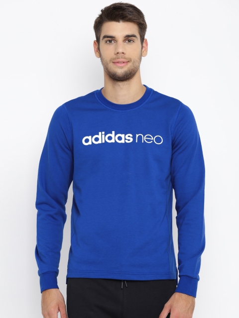 

ADIDAS NEO Men Blue Fav FT Mesh Printed Sweatshirt