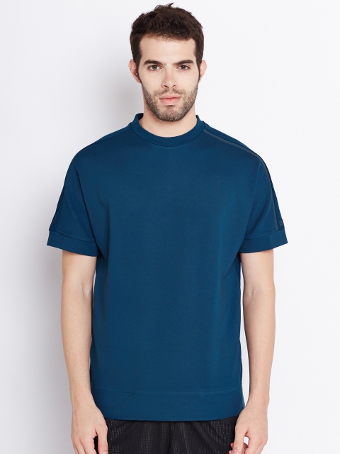 

ADIDAS Men Teal Blue ZNE Solid Round Neck T-shirt