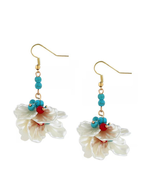 

AVANT-GARDE PARIS Floral Drop Earrings, White