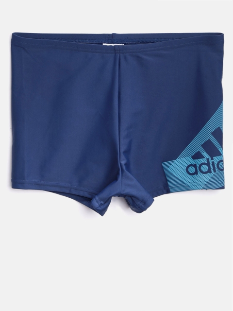 

ADIDAS Boys Navy BTS PerformanceF LOG BX Printed Swim Shorts, Navy blue