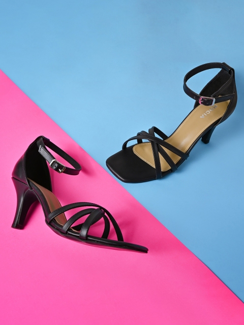 

Rocia Women Black Kitten Sandal Heels