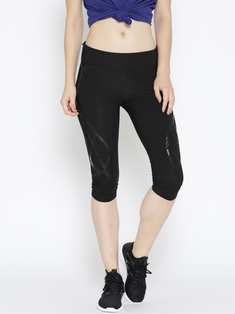 

ADIDASWomen Black AdiZero SprintWeb Printed 3/4th Tights