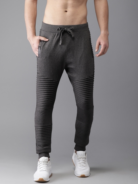 

Flying Machine Men Charcoal Grey Regular Fit Solid Joggers