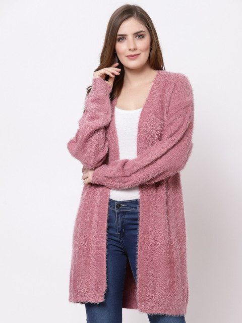 

Mafadeny Women Longline Shrug, Pink