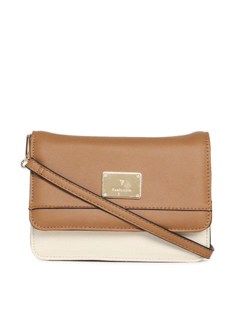 

Van Heusen Woman Tan Brown & Beige Colourblocked Sling Bag