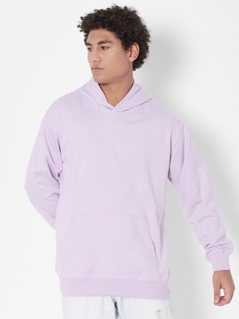 

Melangebox Men Solid Hooded Sweatshirt, Mauve