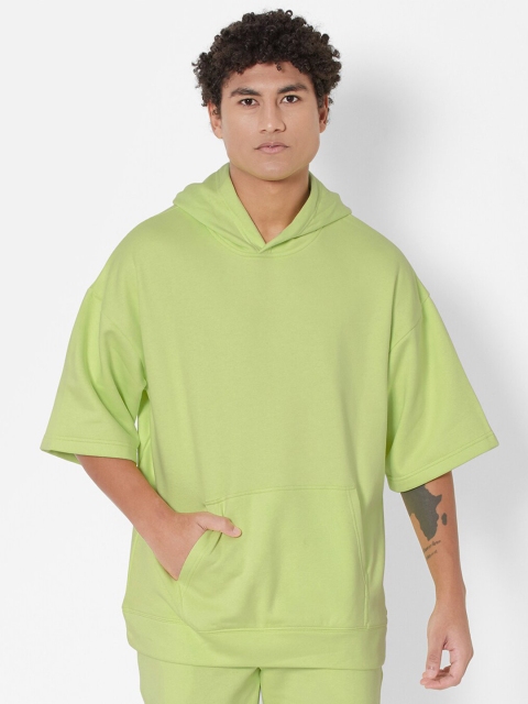 

Melangebox Men Hooded Sweatshirt, Green