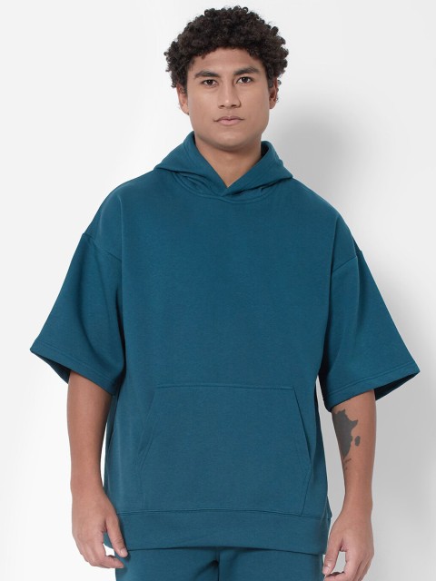 

Melangebox Men Hooded Sweatshirt, Teal