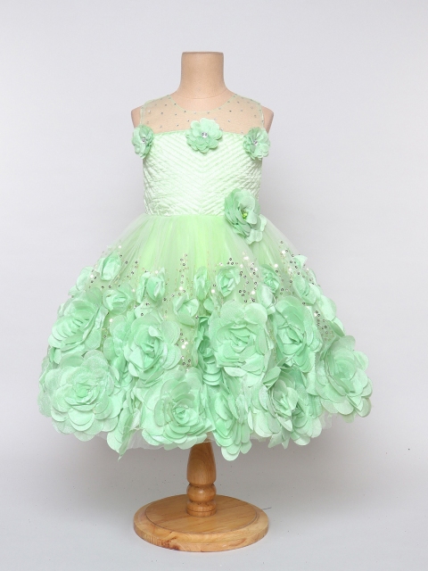 

The Magic Wand Girls Embellished Midi Dress, Green