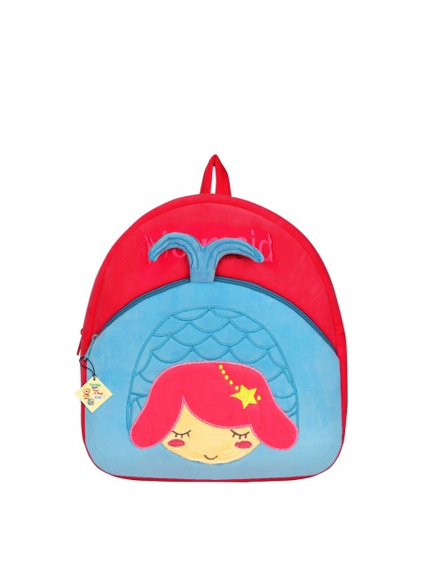 

Frantic Kids Graphic embroidered Velvet Backpack, Pink