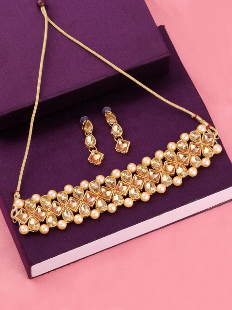 

Silver Shine Gold-Plated AD-Studded Jewellery Set