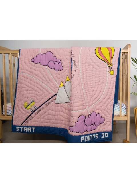 

Bhaakur Kids Cartoon Characters AC Room 553 GSM Single Bed Quilt, Pink