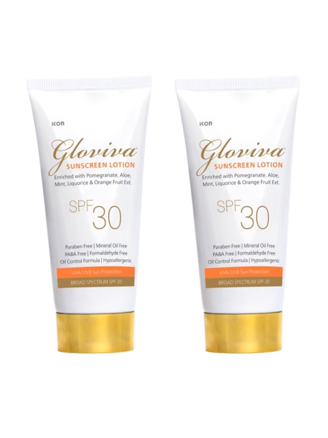 

Gloviva Set of 2 Sunscreen Lotion SPF 30, White