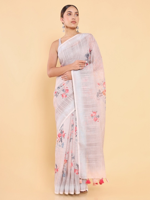 

Soch Beige & Grey Floral Saree