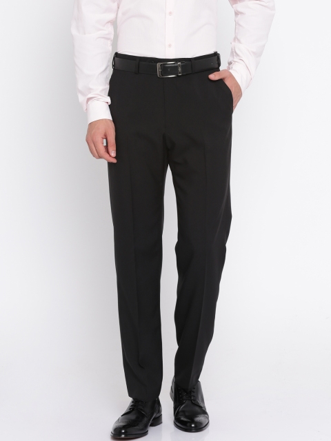 

Marks & Spencer Men Black Regular Fit Solid Formal Trousers