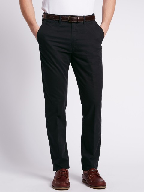 

Marks & Spencer Men Black Slim Fit Solid Chinos