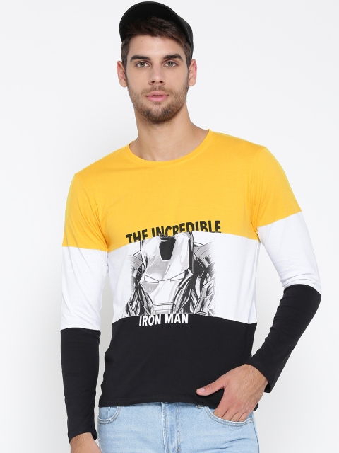 

Kook N Keech Marvel Men Yellow & Black Printed Round Neck T-shirt