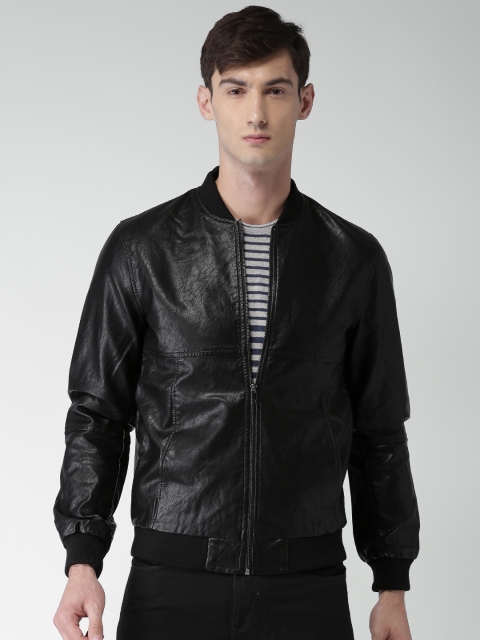 

Celio Men Black Solid Biker Jacket