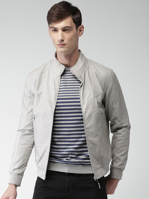 

Celio Men Grey Solid Biker Jacket