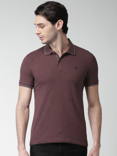 

Celio Men Burgundy Solid Polo Collar T-shirt