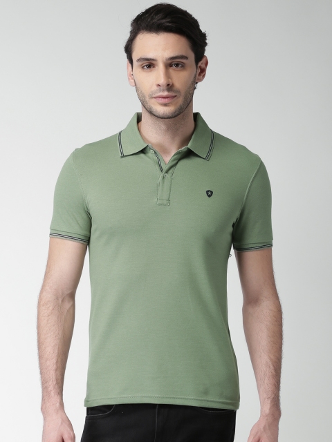 Celio Men Green Solid Polo Collar T-shirt available at myntra for Rs.844