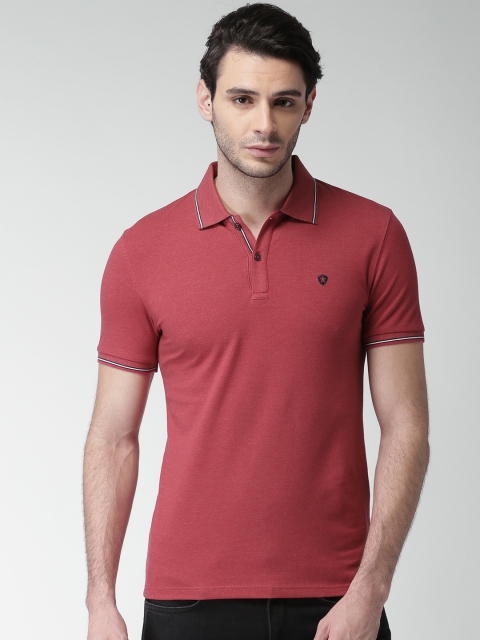

Celio Men Red Solid Polo Collar T-shirt