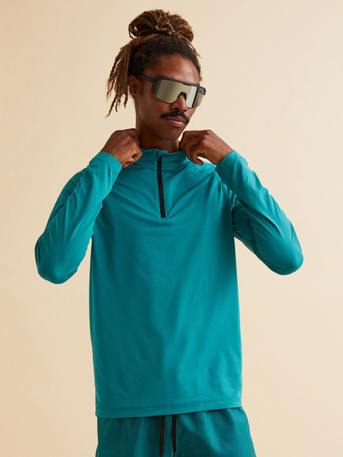 

H&M Men Regular Fit Long-sleeved Sports Top, Turquoise blue